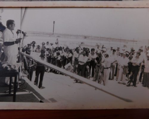 12 agosto de 1977, Evento de Inauguración del Primer Gasoducto de Promigas con la presencia del presidente Alfonso López Michelsen.