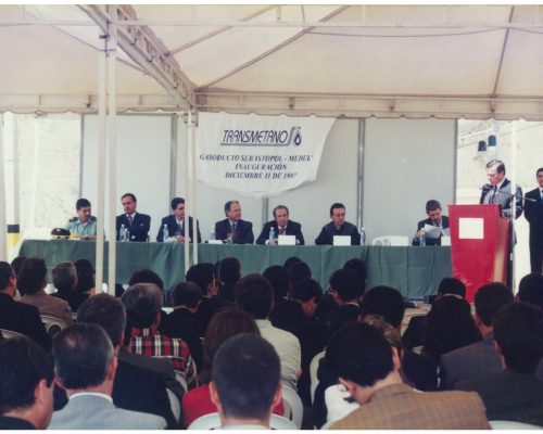 1993-1997 Evento de inauguración del Gasoducto Sebastopol-Medellín el 11 de diciembre de 1997.